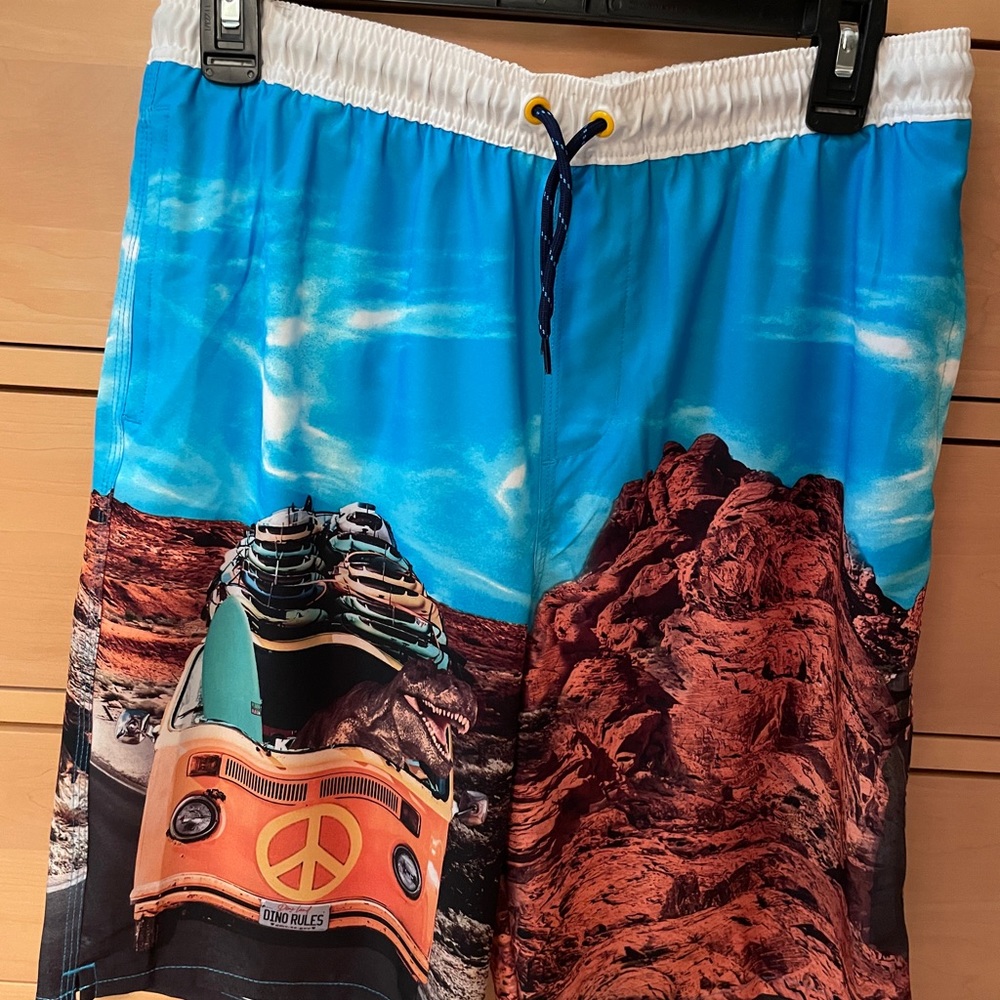 NWT big boys dinosaur peace van swim suit, size XXL (18)